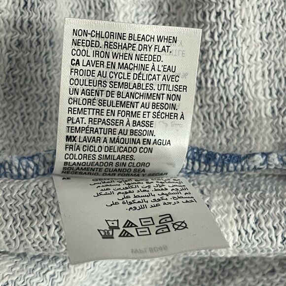 Style & Co X-Large Hooded Sweatshirt 3/4 Sleeve Lace-Up Neck Hi-Low Striped - Picture 9 of 9